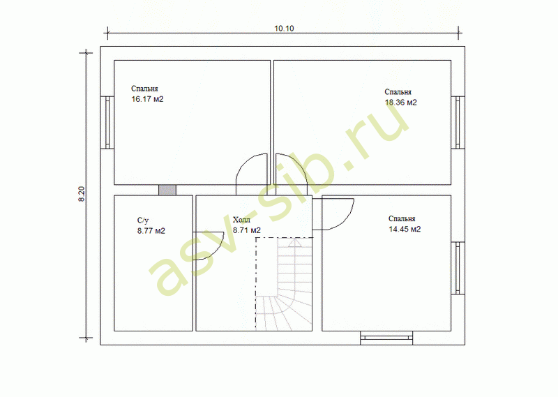 Проект дома из сибита 8х10 с отличной планировкой
